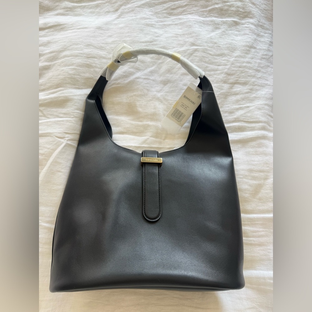 Black Leather Hobo Handbag
